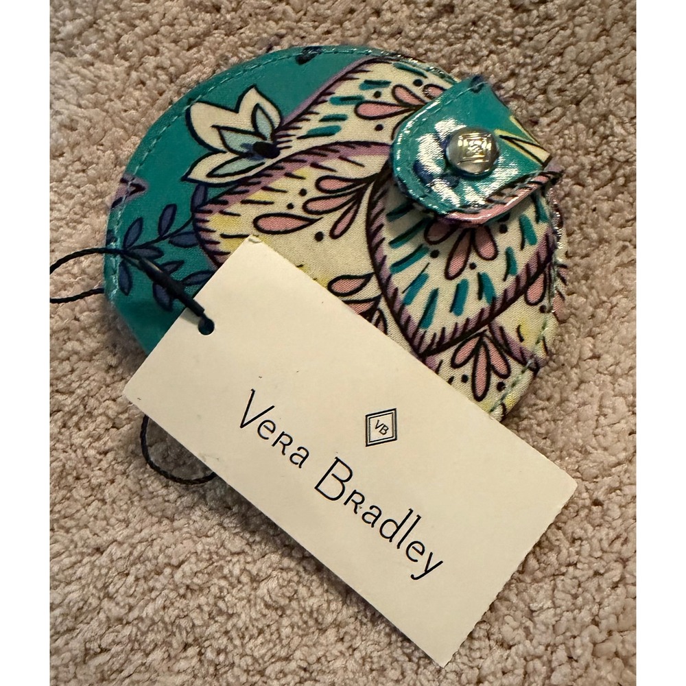 Vera Bradley Peacock Garden Pocket Mirror Compact 15232-12610 Teal Floral NEW